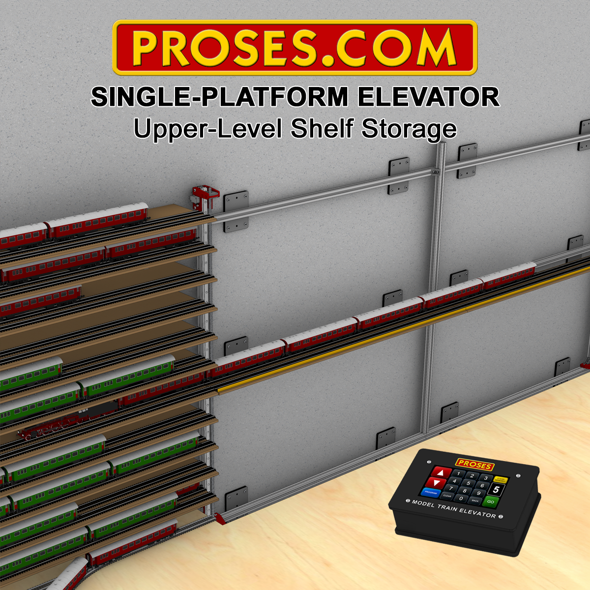 MTE-280 Model Train Elevator - Upper-Level Storage