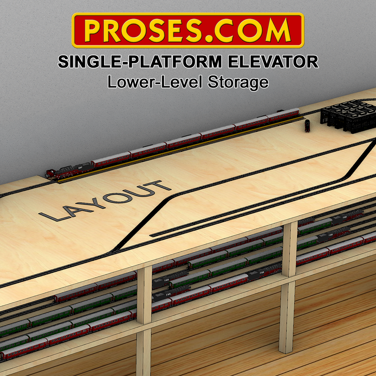 MTE-240 Model Train Elevator - Lower-Level Storage