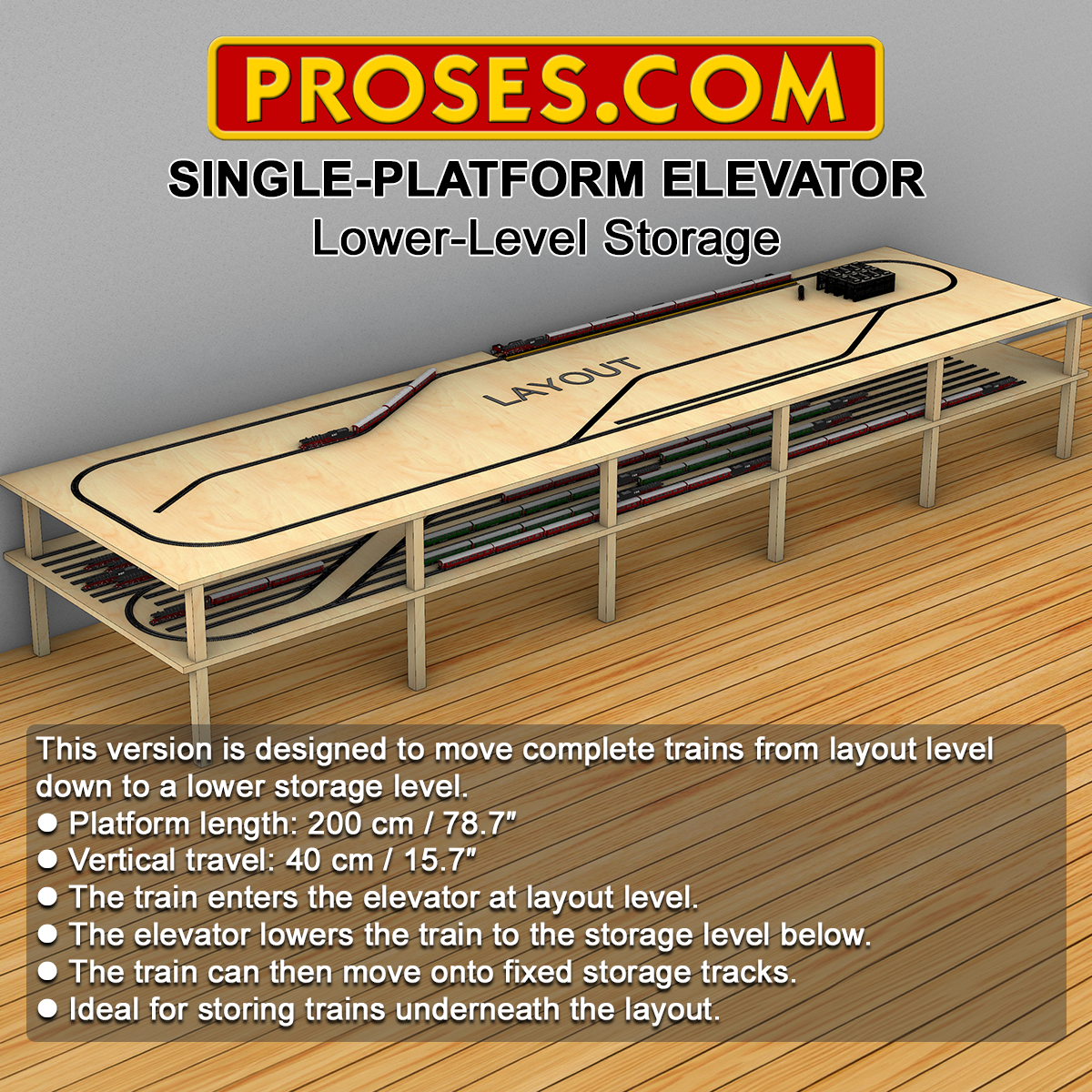 MTE-240 Model Train Elevator - Lower-Level Storage