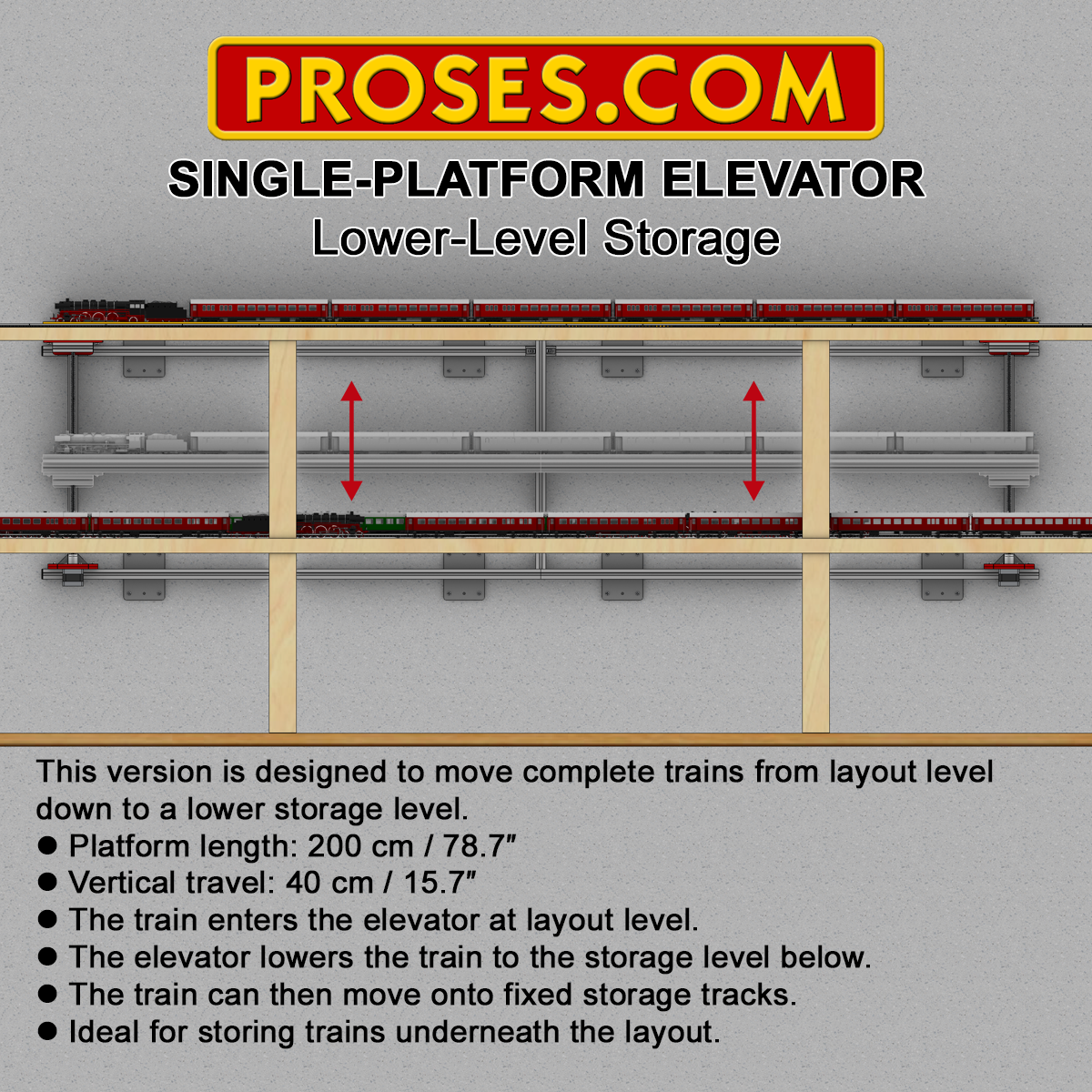 MTE-240 Model Train Elevator - Lower-Level Storage