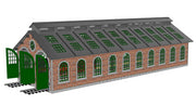 O Scale Laser-Cut Steam Era Engine House (Long, pre-painted)