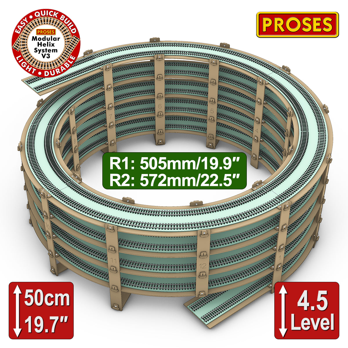 Proses Model Railway Helix 4.5 Level 50 cm height