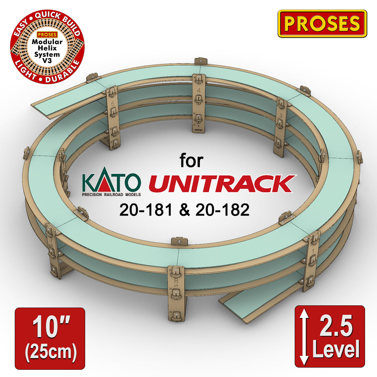Smart Eco Helix for KATO 20-181 Double Tracks 2.5 Levels - Height: 25cm/100"