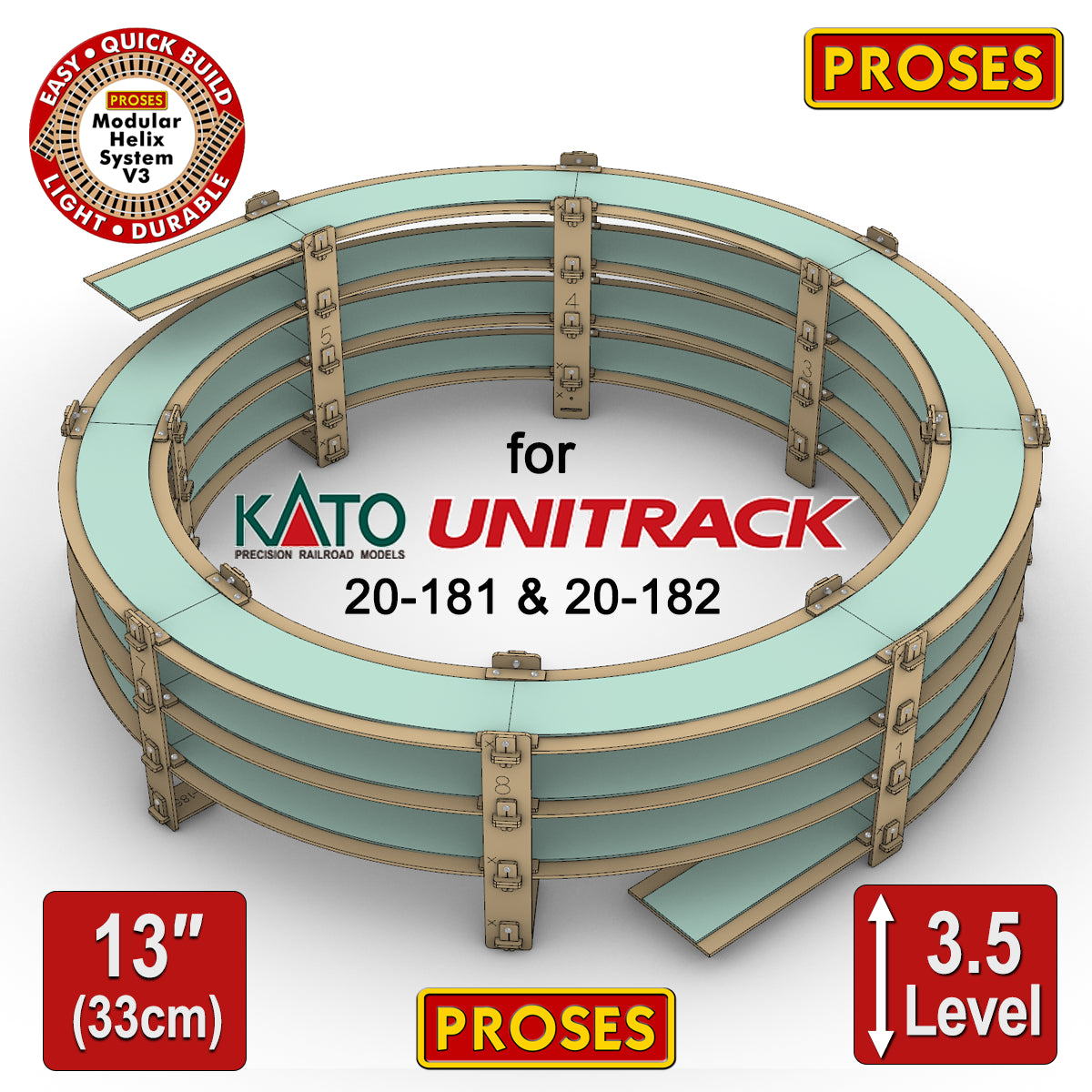 Smart Eco Helix for KATO 20-181 Double Tracks 3.5 Levels - Height: 33cm/13"