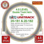 Smart Eco Helix for KATO 20-181 Double Tracks 4.5 Levels - Height: 41cm/16"