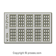 10pcs 11X21mm 12 Pane Laser-Cut Windows HO/OO
