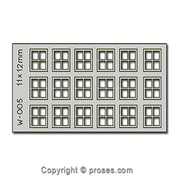 18 pcs 11X12mm 4 Pane Laser-Cut Windows HO/OO