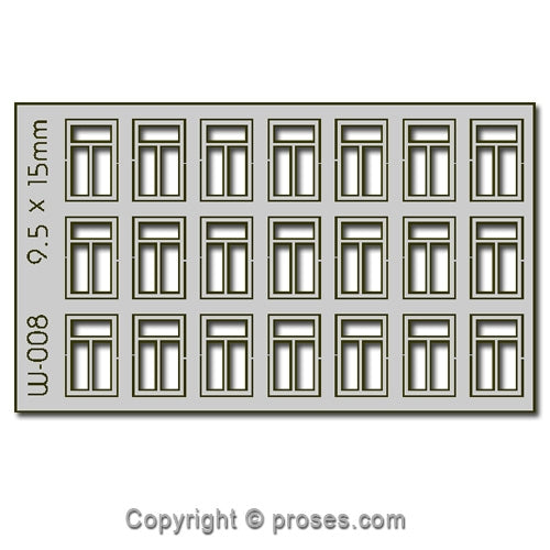 21 pcs 9.5X15mm 3 Pane Windows HO/OO