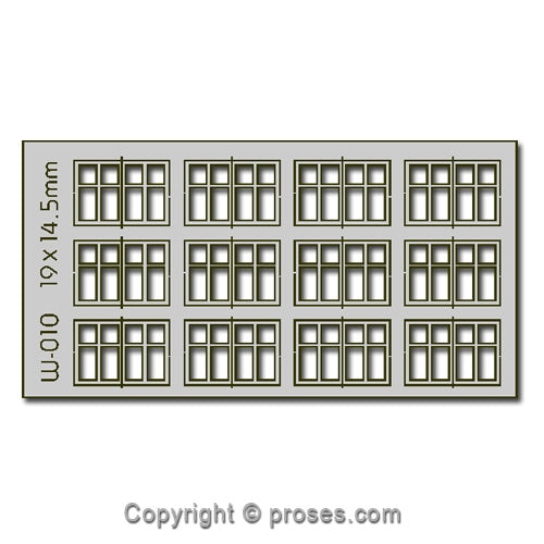 12 pcs 19X14.5mm 4 Pane Dbl Unit Windows HO/OO
