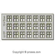 21 pcs X10X13mm 4 Pane Windows HO/OO