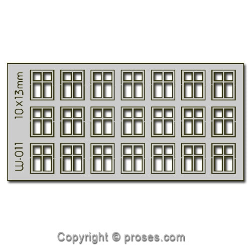 21 pcs X10X13mm 4 Pane Windows HO/OO