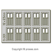 10 pcs 12X23mm 2 Lite Doors HO/OO