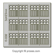 6 pcs 36X23mm 6 Lite Dbl Unit Garage Doors HO/OO