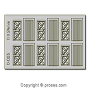 6 pcs 11X24mm Cottage Doors HO/OO