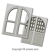4 pcs 50X64mm Double Unit Loco Depot Doors HO/OO