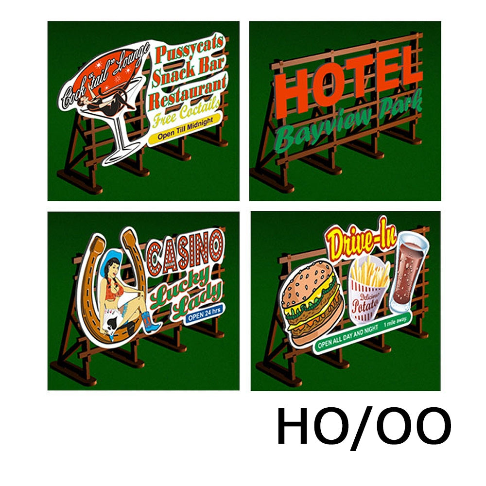 HO/OO 4 X Laser-Cut Billboards Kit No:1