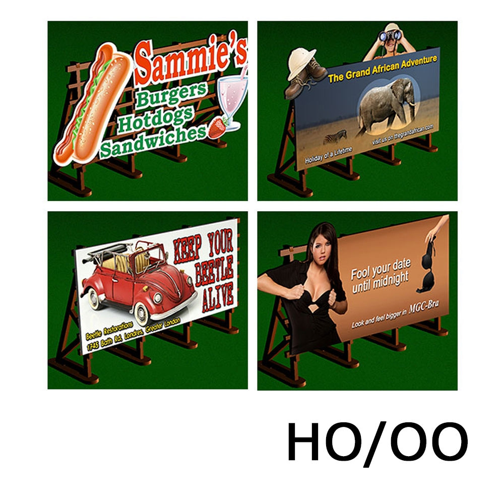 HO/OO 4 X Laser-Cut Billboards Kit No:2