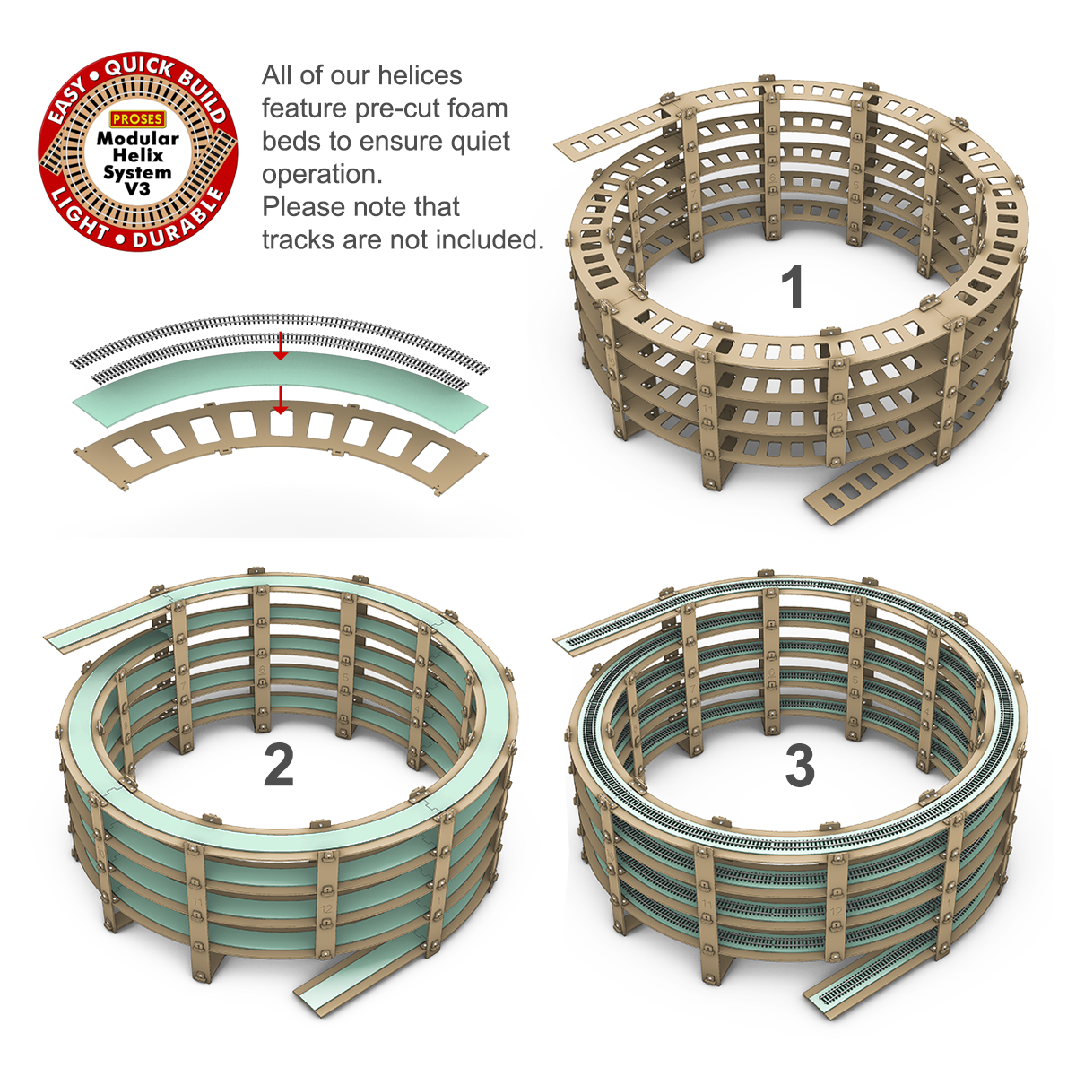 Hélice de niveau 4,5 de 26 à 28 pouces de rayon pour trains miniatures