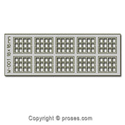 10 pcs 18X16mm 12 Pane Laser-Cut Windows HO/OO