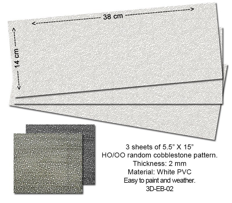 3D Embossed PVC Sheets (Random Cobblestone)
