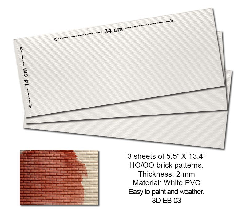 3D Embossed PVC Sheets (Brick Patterns)
