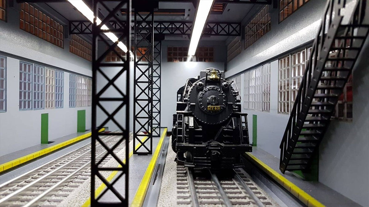 O Scale Laser-Cut Double Engine Loco Shed Kit