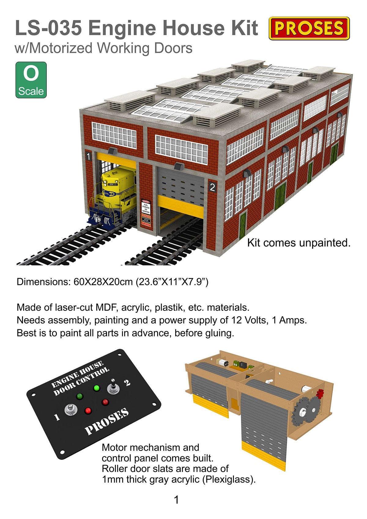 O Scale Laser-Cut Double Engine Loco Shed Kit