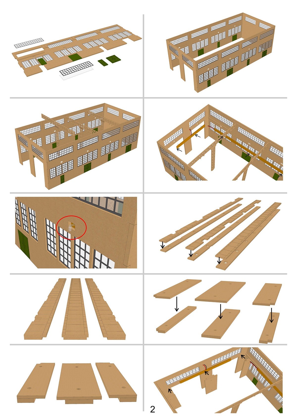 O Scale Laser-Cut Double Engine Loco Shed Kit
