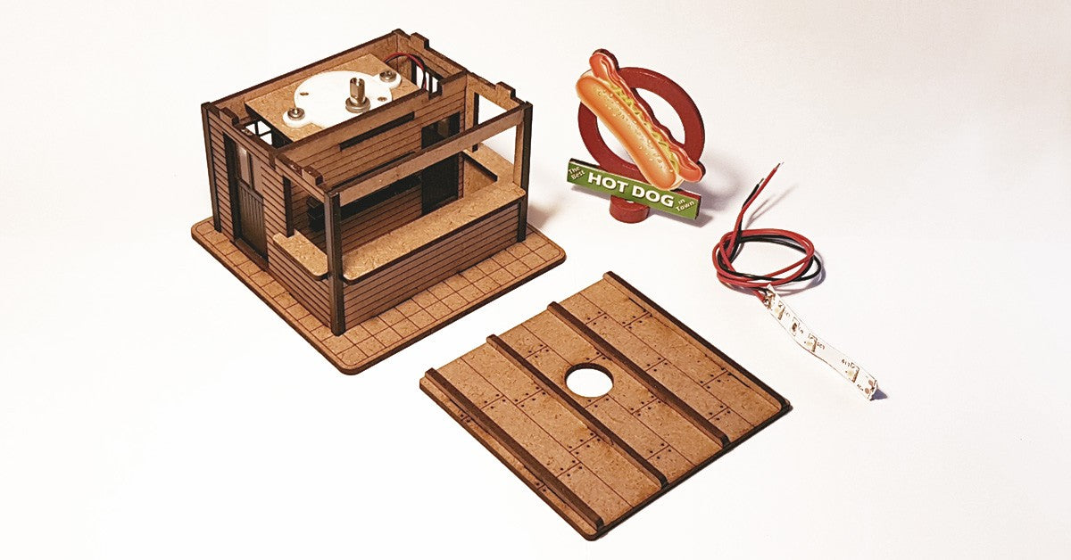 O Scale Hot Dog Booth