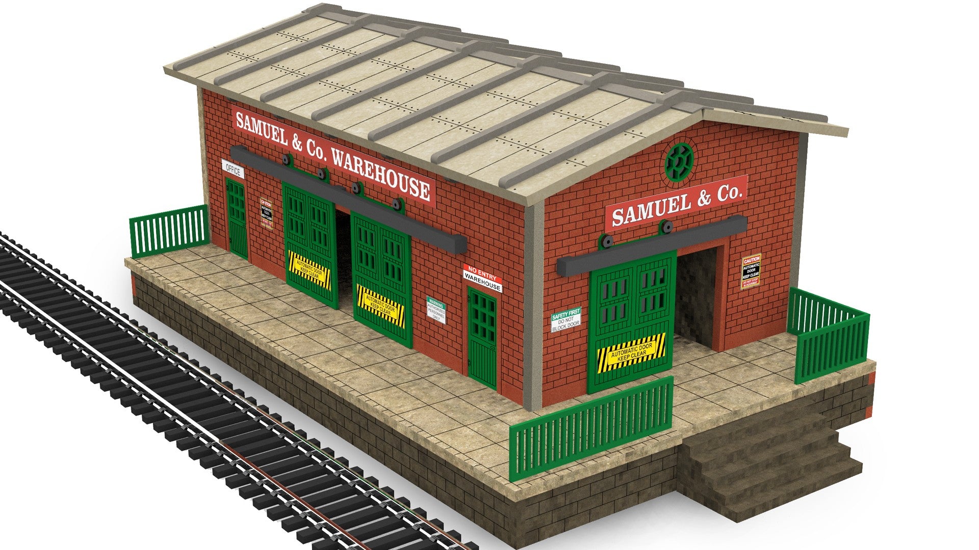 HO/OO Scale Warehouse w/Motorized Working Doors
