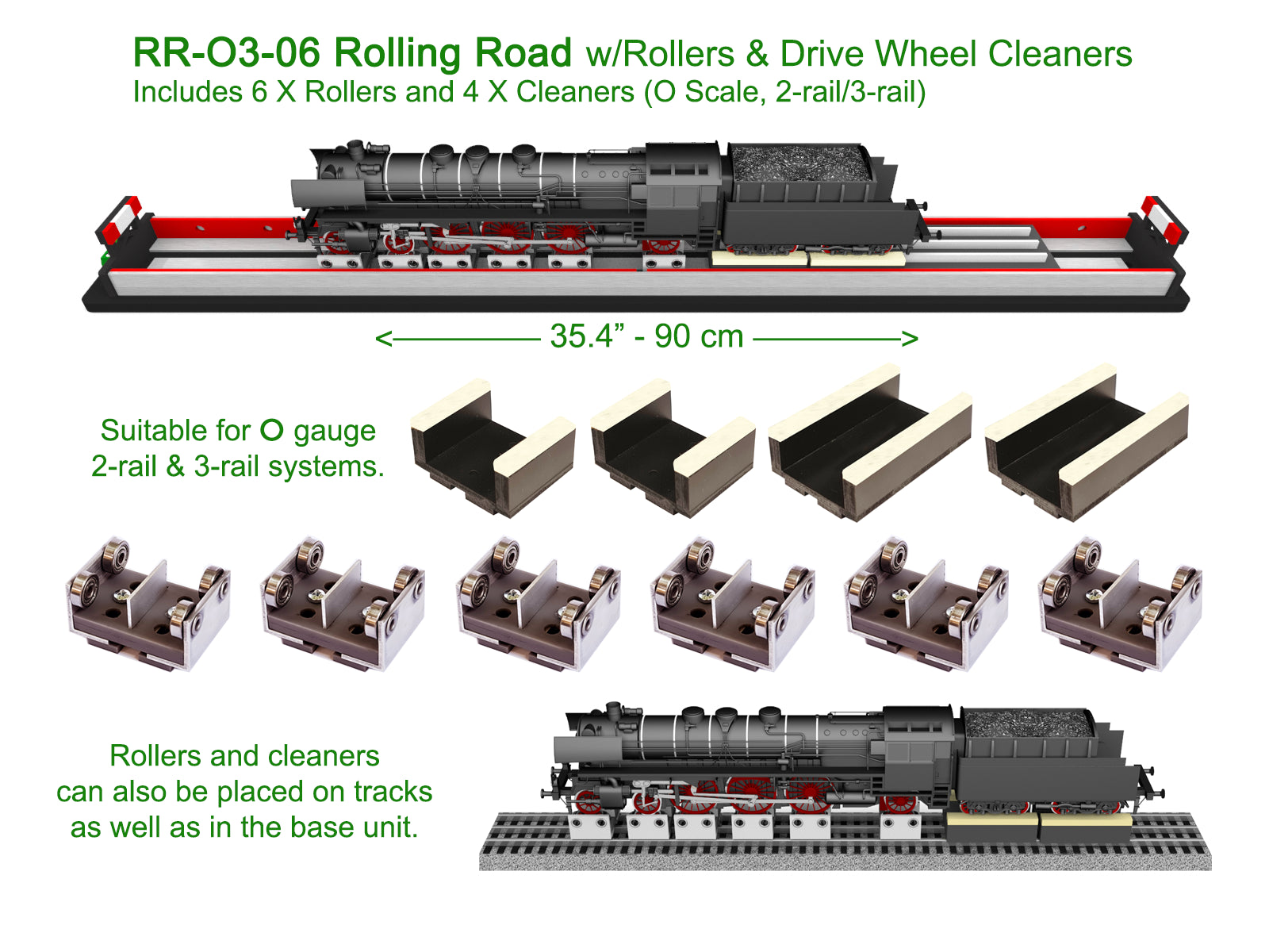 O Scale Rolling Road w/Drive Wheel Cleaning