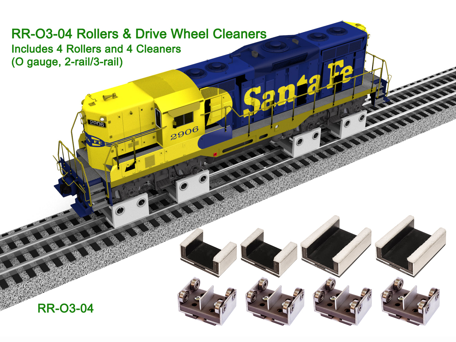 Rollers and Drive Wheel Cleaners (4 rollers)