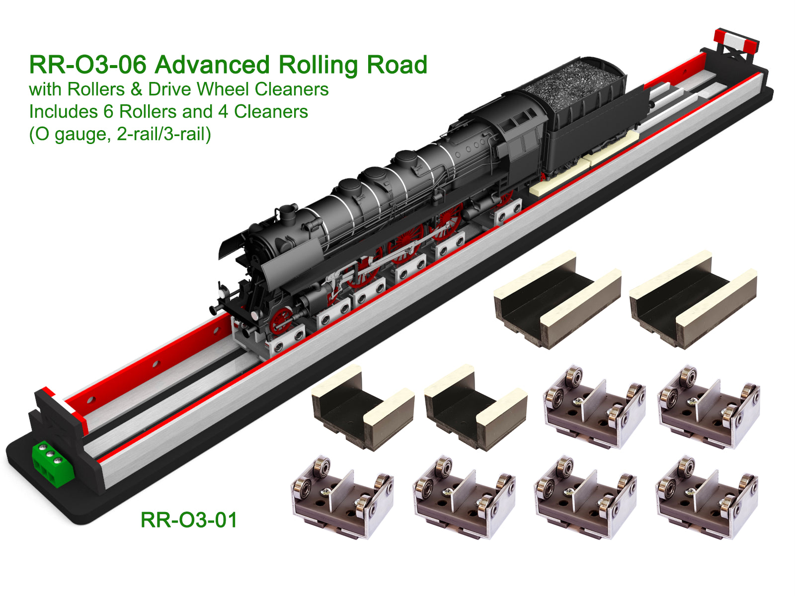 O Scale Rolling Road w/Drive Wheel Cleaning