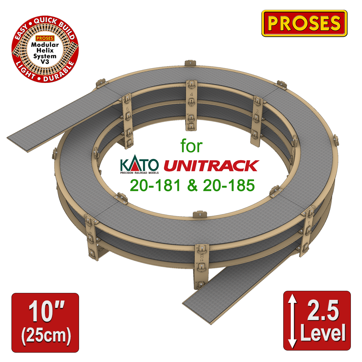 2.5 Level 4 Track Helix for KATO  20-181 & 20-185