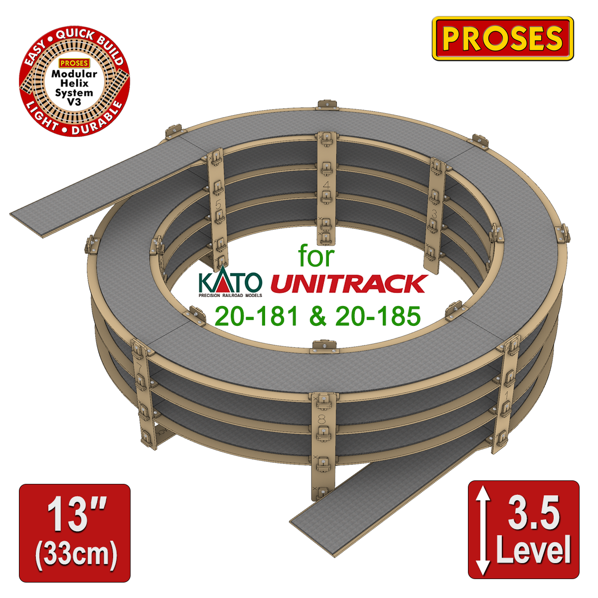 3.5 Level 4 Track Helix for KATO  20-181 & 20-185