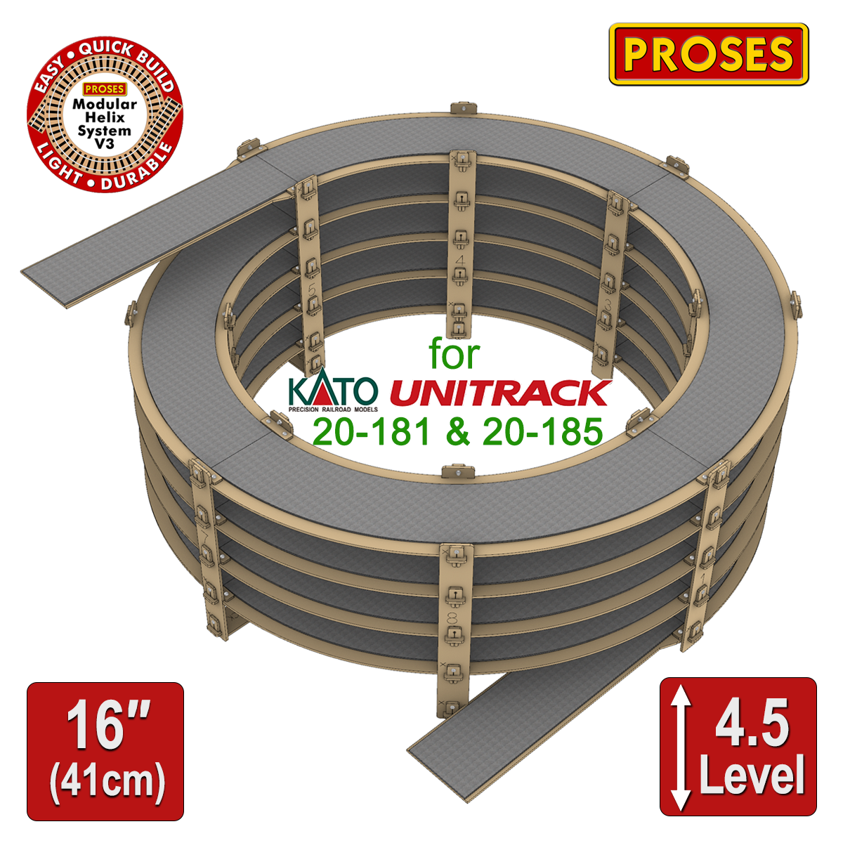 4.5 Level 4 Track Helix for KATO  20-181 & 20-185 (Copy)