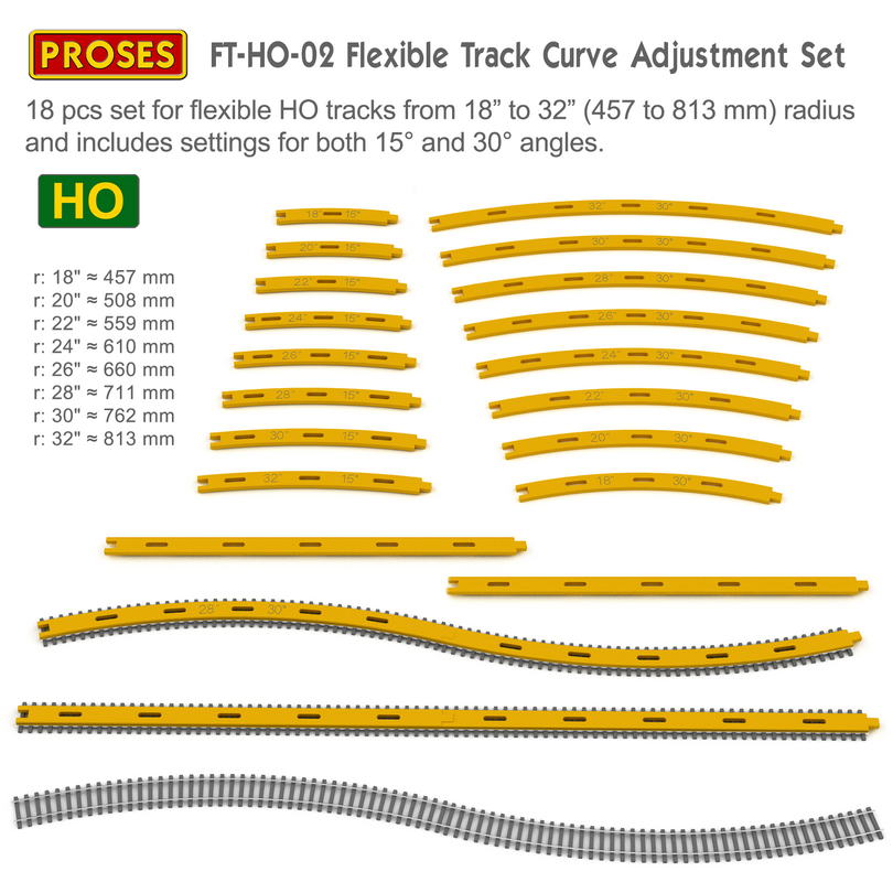 HO Gauge Flexible Track Laying Set Pack (US, Inches) – Proses Hobby Shop