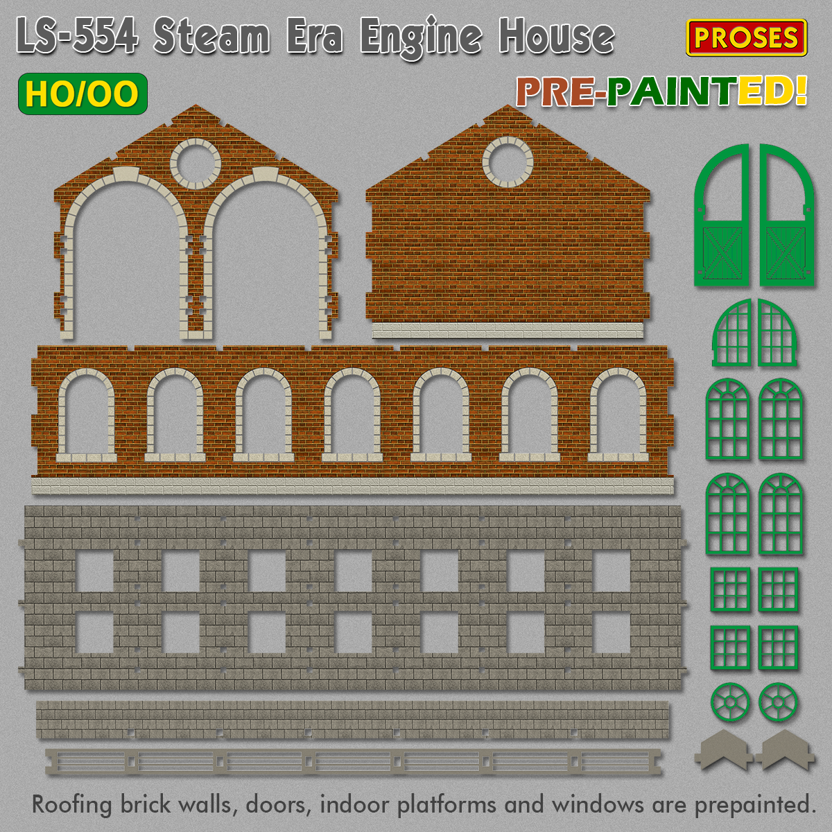 Kit de hangar à locomotives à double moteur découpé au laser pour trains miniatures HO/OO – Proses Smart Hobby Tools