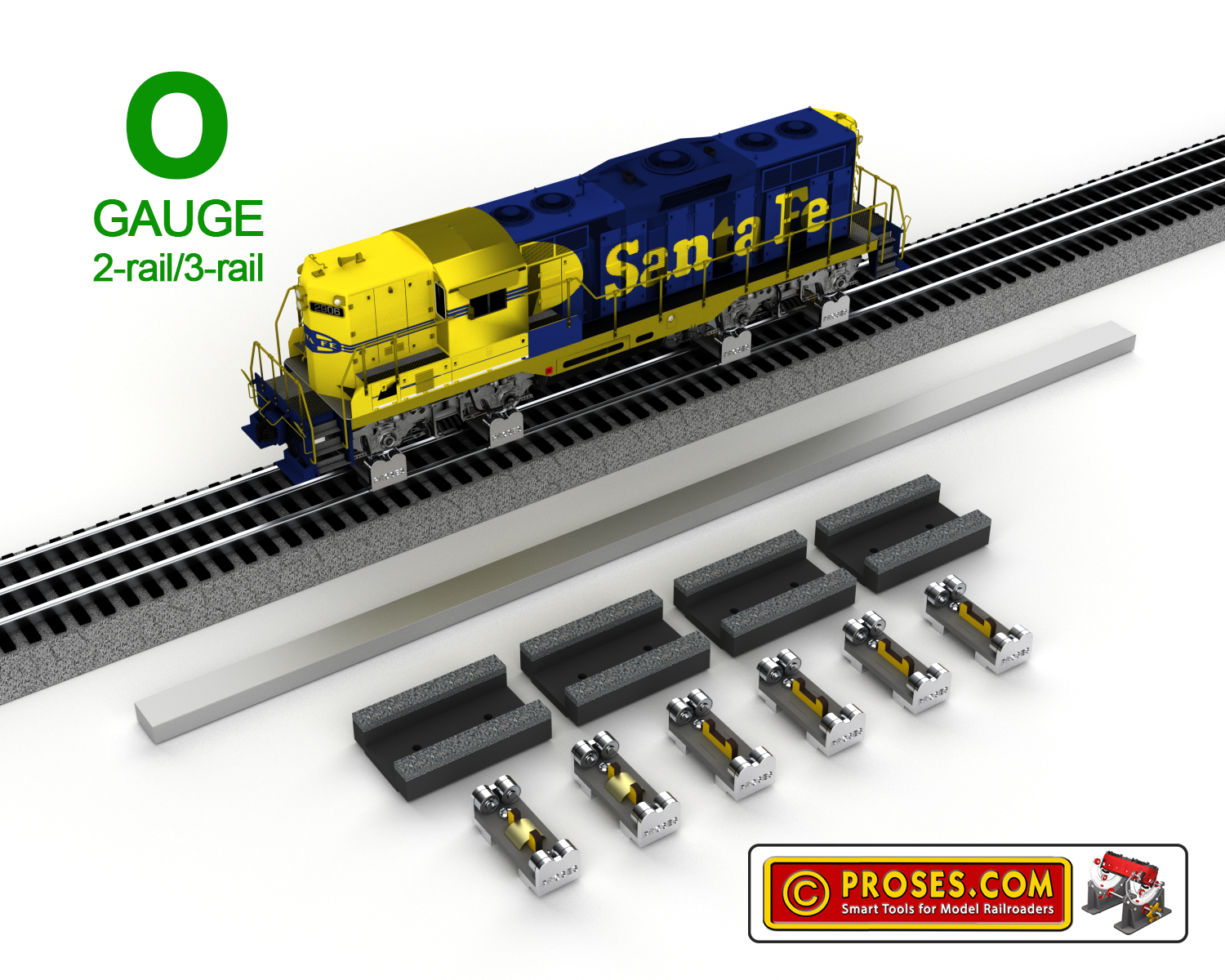 6 X O Gauge (2-rail/3-rail) Rollers and Cleaners