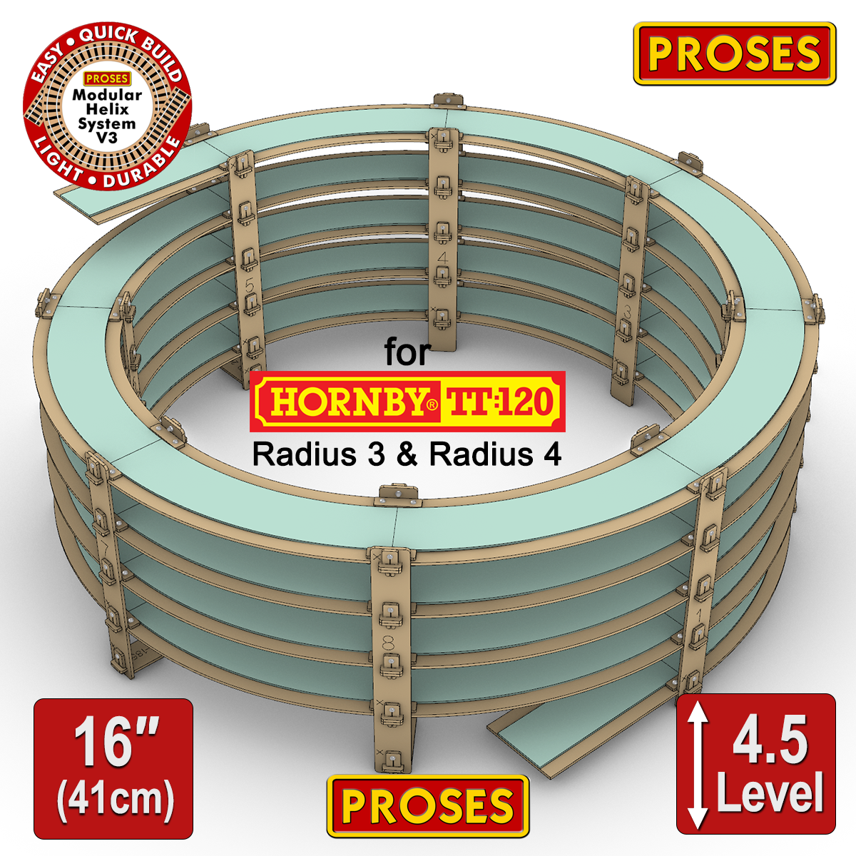 HELIX ÉCO INTELLIGENT DE NIVEAU 4,5 pour courbes Hornby, Peco R3/R4
