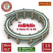 2.5 LEVEL HELIX pour les trains miniatures Marklin C-Track R1/R2