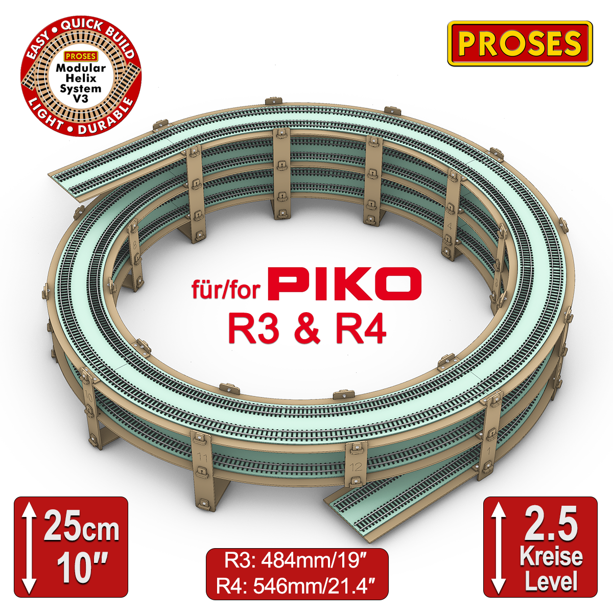 2.5 LEVEL HELIX for PIKO R3/R4