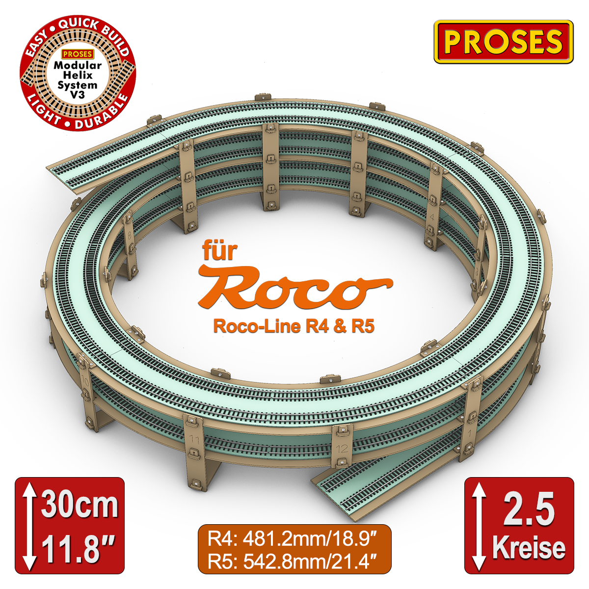 2.5 LEVEL HELIX for Roco Line R4/R5