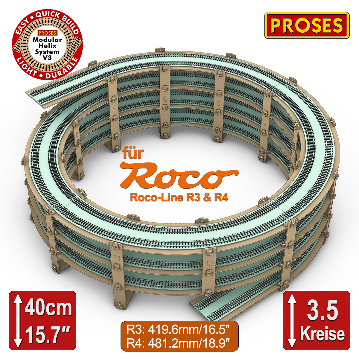 3.5 LEVEL HELIX for Roco Line R3/R4